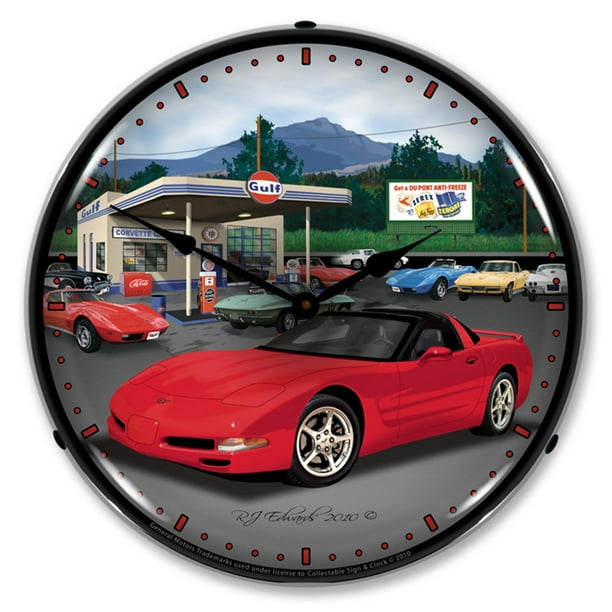 New old Sinclair Gas Station & antique car LED LIGHT UP clock Fast Ship USA Made New old Sinclair Gas Station & antique car LED LIGHT UP clock Fast Ship USA Made